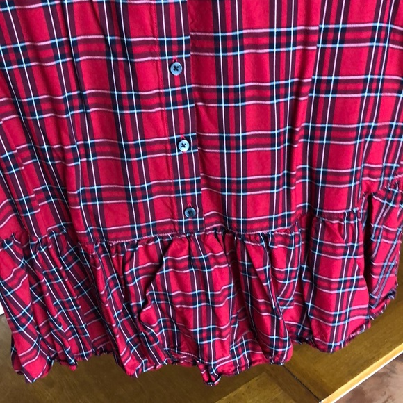 Madewell Plaid Baby Doll top with Ruffle Detail - Picture 3 of 3